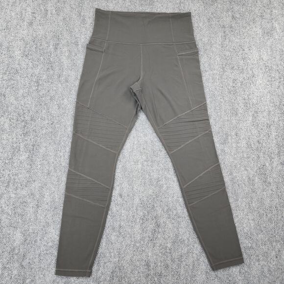 Athleta Leggings Womens Medium Green Arbor Olive Inclination Moto Tight Active - Picture 1 of 16